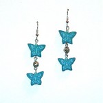 blue cinnabar butterflies, sterling silver roses blue cinnabar butterflies, sterling silver roses, $16