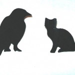 Raven & cat rings cut from black vinyl,also available as necklaces Raven & cat rings cut from black vinyl, $15/eachalso available as necklaces