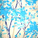 turquoise leafy branches on white turquoise leafy branches on white