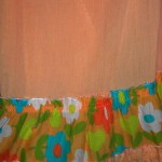 peach w/floral stripe & ruffle trim peach w/floral stripe & ruffle trim
