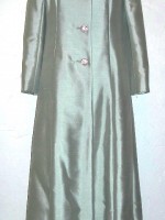 Pale seafoam blue full-length opera coat by Elizabeth Arden New York