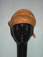 Vintage orange floral hat by Mr. John Deb-Teen