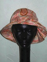 Vintage pink/brown/white paisley hat