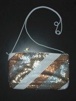 Vintage disco stripe chain mail purse