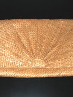Vintage woven straw clutch