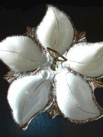 White star flower ceramic ashtray/candy dish