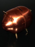 Vintage copper piggy bank by Coppercraft Guild