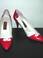 Vintage red & white heels by Roberto Gil, size 10 US