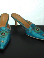 Blue beaded mules by Matisse, size 10 US