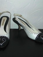 Ann Marino navy/white slingback heels, size 9 US