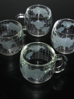 Set of 4 Nestle glass coffee mugs