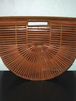 Slat wood purse