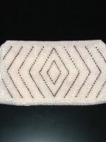Vintage white beaded pouch