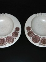 Pair of Georges Briard MIDAS Hyalyn ashtrays