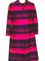 Alper Schwartz hot pink & navy striped dress & matching coat