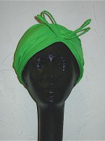 Vintage lime green silk turban hat by Miss Belkin Cleveland