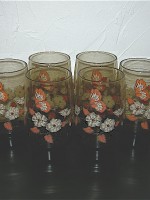 Set of 6 butterfly drinking glasses
