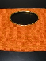 Vintage orange woven clutch