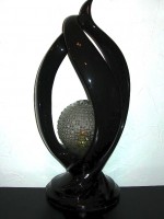 Black ceramic table lamp