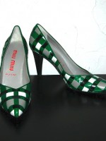 Miu Miu basketweave heels, size 40/9 US