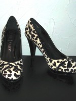 Black House White Market dalmation print heels, size 7.5 US
