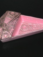 Pink & gold ceramic ashtray