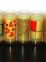 Set of 7 Piet Mondrian drinking glasses