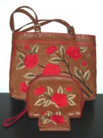 Isabella Fiore shoulder bag w/matching makeup bag & wallet