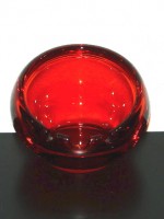 Red glass spherical ashtray