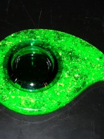 Green glittery acrylic ashtray