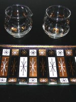 Vintage cream & sugar set w/starburst motif