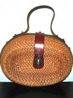 Vintage Etienne Aigner wicker box purse