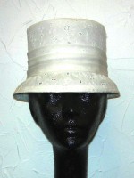 Vintage white eyelet lace hat