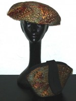 Vintage Elsie Krassas Waikiki feather hat & matching purse