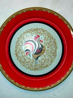 Vintage rooster tray