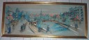 Vintage light-up painting of Paris street scene