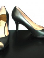 Cole Haan gunmetal gray peeptoe heels, size 9.5 US