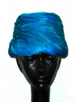 Vintage Model by Maxim aqua blue feather hat