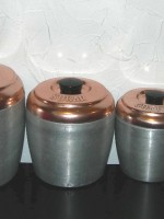 Set of 4 vintage kitchen canisters