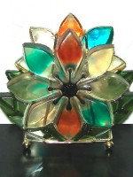 Vintage Lucite & wire flower napkin holder