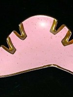 Pink & gold ceramic boomerang ashtray
