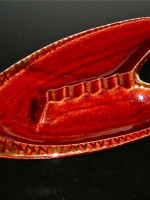 Brown ceramic ashtray