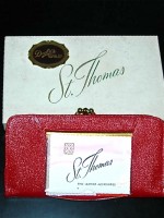 Vintage red leather St. Thomas wallet in original box