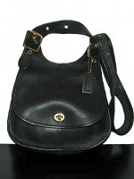 Coach black leather shoulder bag