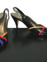 Vintage Garolini patent leather dye cut slingbacks, size 7.5 US