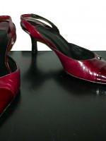 Chanel burgundy leather slingbacks, size 39.5/9 US
