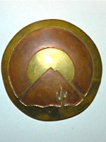 Desert mountain sunset belt buckle