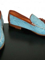 Arfango Napoleon denim tassel loafers, new in box, size 11.5 US