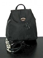 Henri Bendel black knapsack w/lucite chain straps