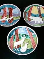 Elle Norway handpainted ceramic dishes, set of 3
